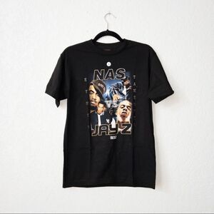 New Best Breezy Excursion Rappers Nas vs Jay Z Graphic Black T-Shirt Size Small